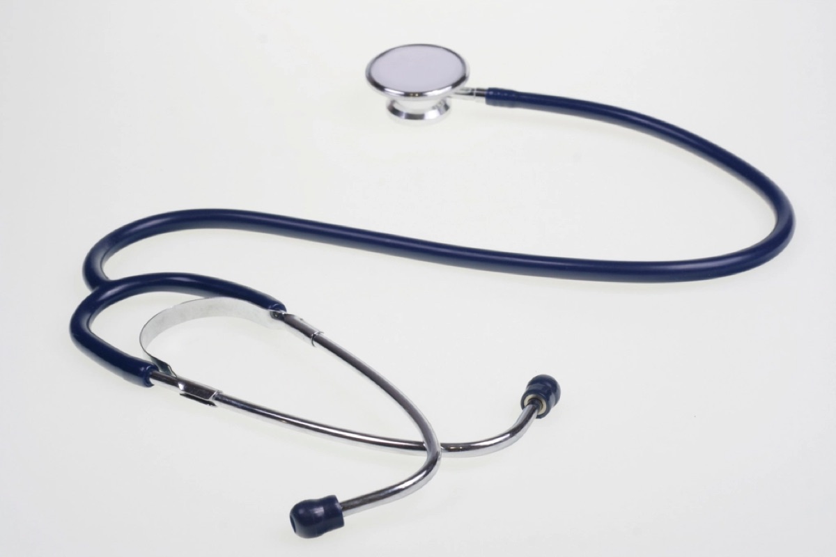 Stethoscope on a clean white surface